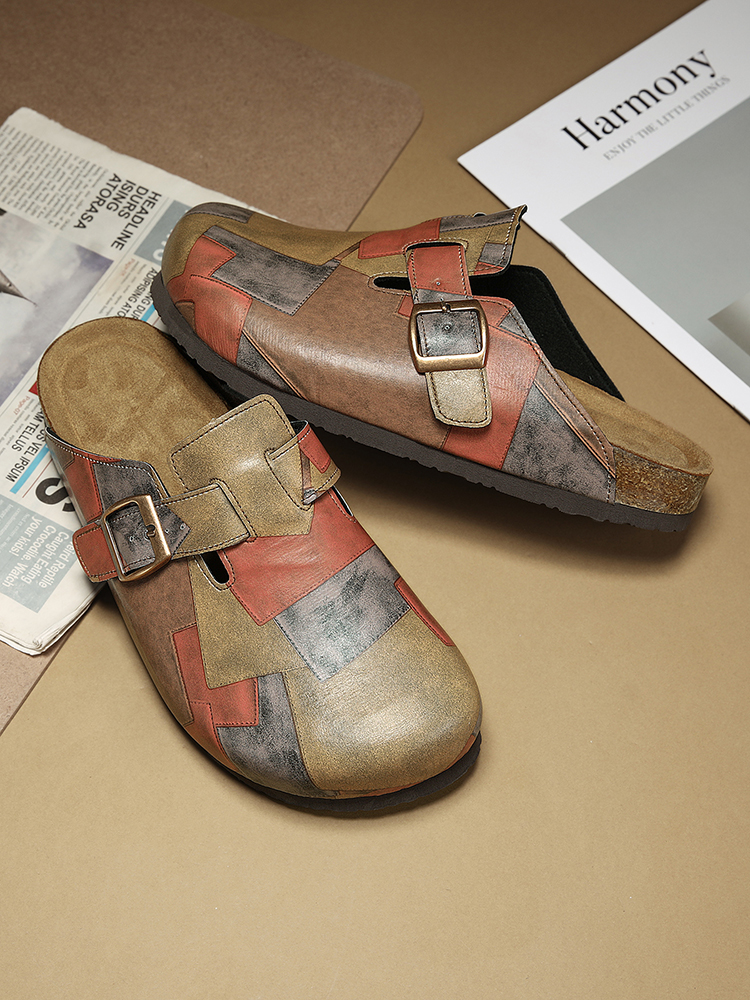 Unisex Cork Closed Toe Slipper - Flip Flop Leather Men のレビューと価格