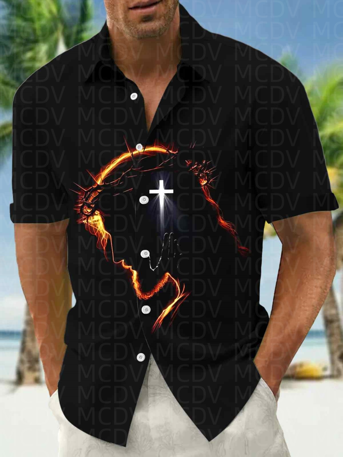 Insects Pattern Men's Hawaiian - Shirt Camp Collar のレビューと価格
