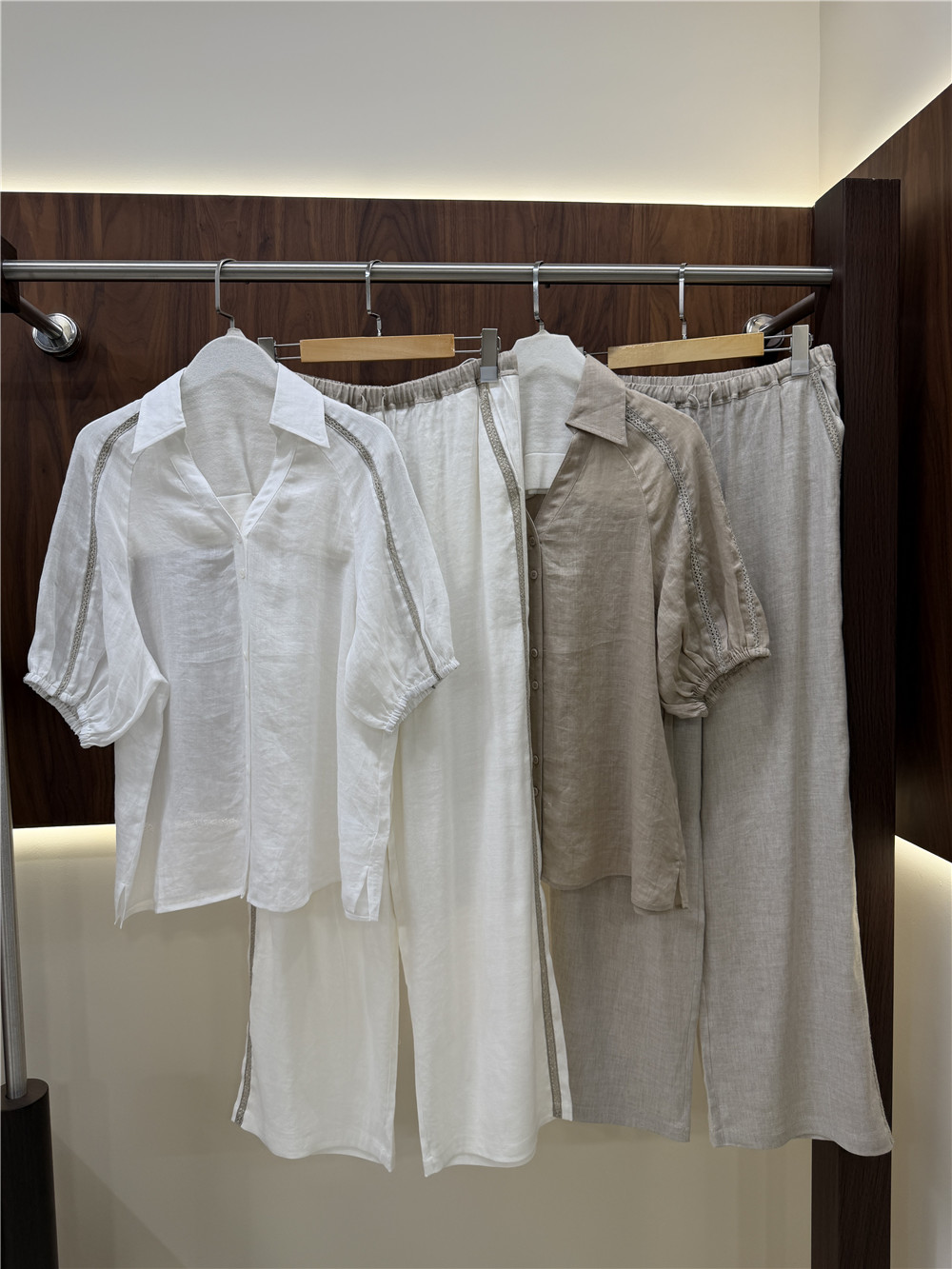 Women's Lape Short-Sleeve Shir - Short Linen Drawstring のレビューと価格