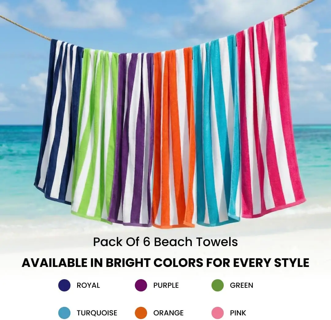 Beach Towels 6 Pack Large 30x6 - Beach Towel Large のレビューと価格