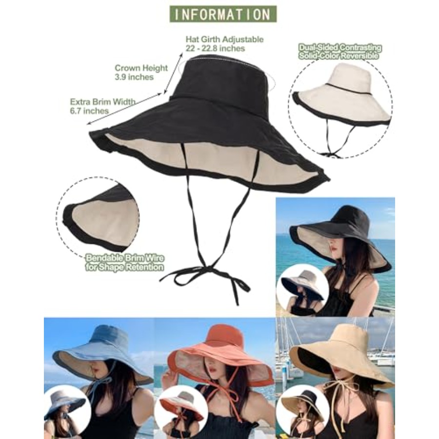 Extra Wide-Brim Sun Hats Women - Packable Hat Nylon のレビューと価格