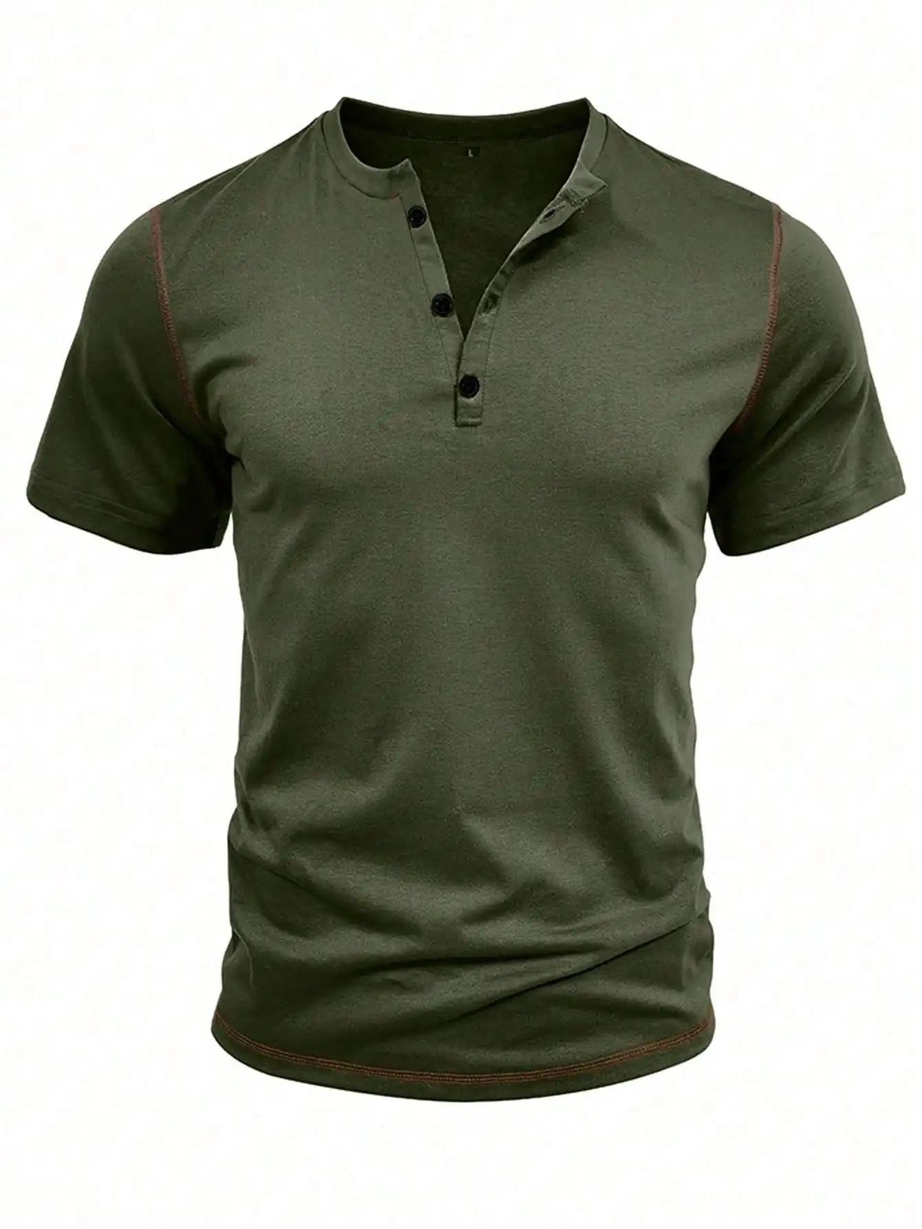 Mens Cotton Henley Neck Short  - Shirt Camp Collar のレビューと価格