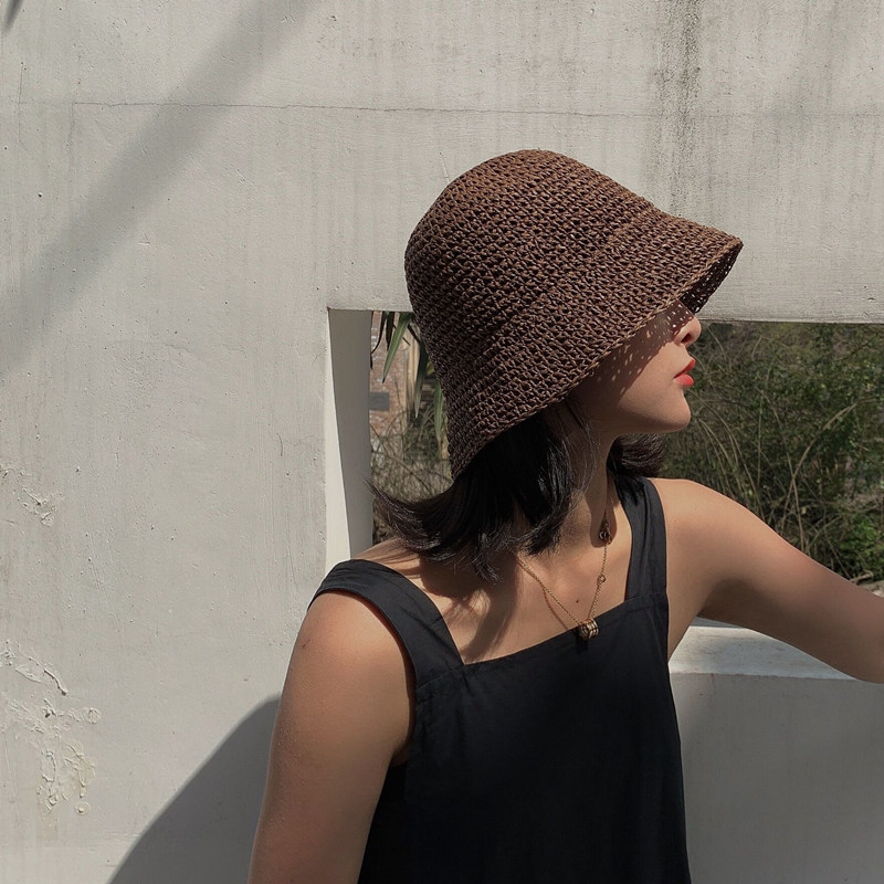 Foldable Handmade Woven Bucket - Bucket Hat Straw のレビューと価格