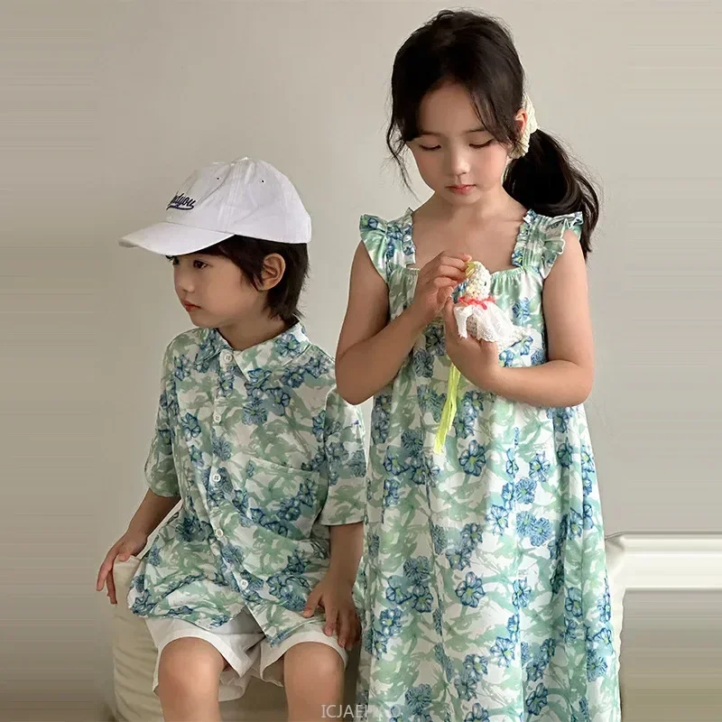 Look Boys Shirts Korean Childr - Resort Shirt Floral のレビューと価格