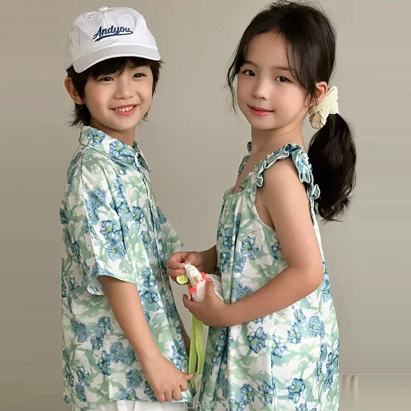 Look Boys Shirts Korean Childr - Resort Shirt Floral のレビューと価格
