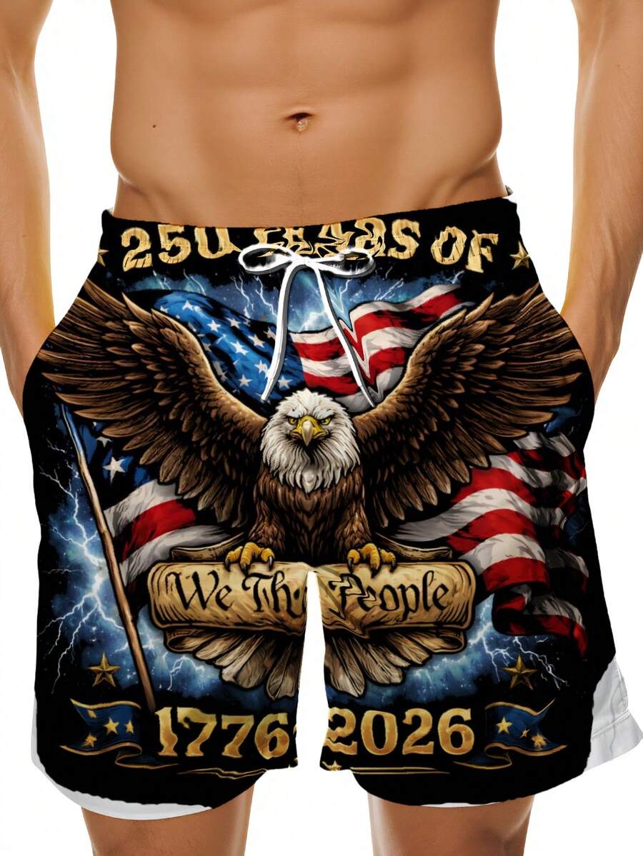 Patriotic Swim Trunks Men Beac - Swim Trunk Quick Dry のレビューと価格