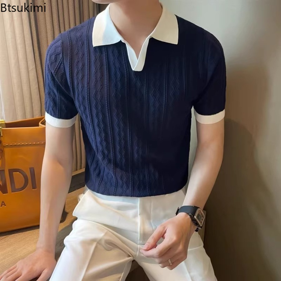 New 2026 Men's Summer Knitted  - Polo Shirt Pique のレビューと価格