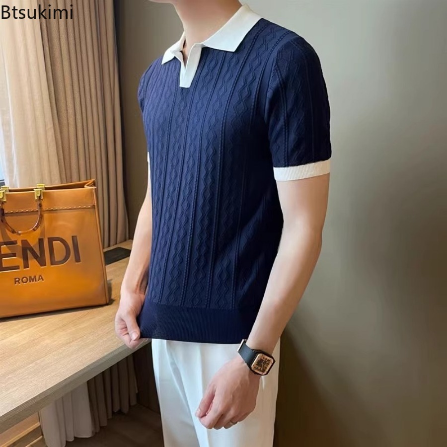 New 2026 Men's Summer Knitted  - Polo Shirt Pique のレビューと価格