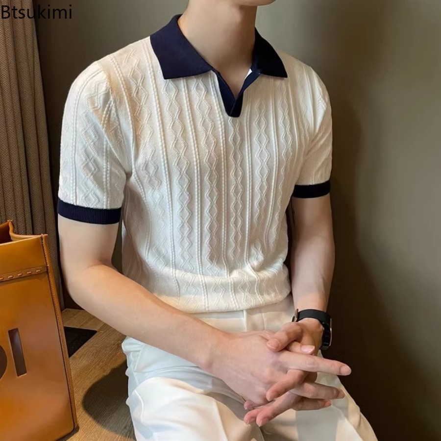 New 2026 Men's Summer Knitted  - Polo Shirt Pique のレビューと価格