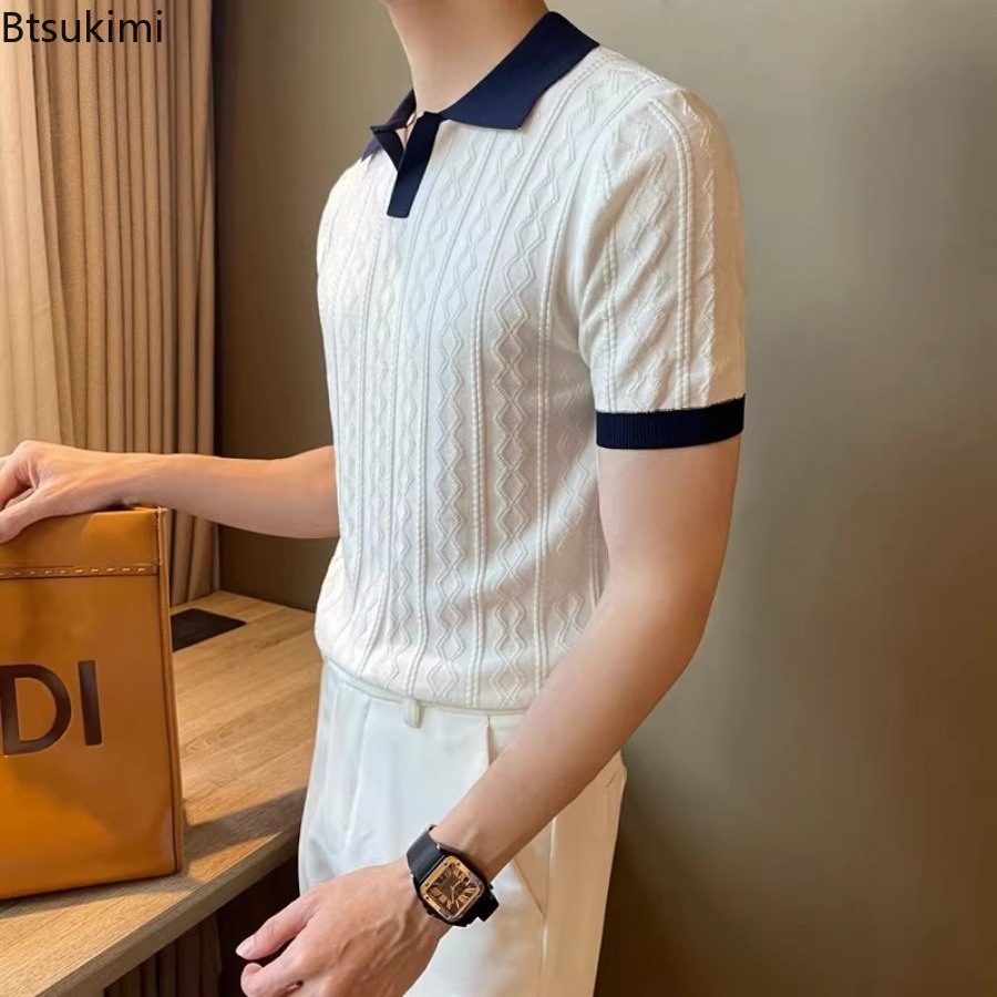 New 2026 Men's Summer Knitted  - Polo Shirt Pique のレビューと価格