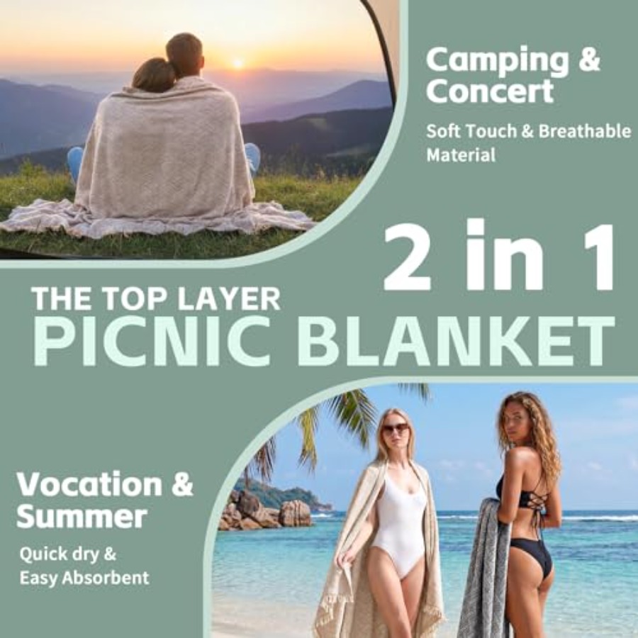 2 in 1 Extra Large Boho Beach  - Beach Towel Large のレビューと価格