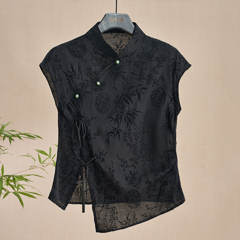 Retro Thin Shirt New Chinese S - Shirt Camp Collar のレビューと価格