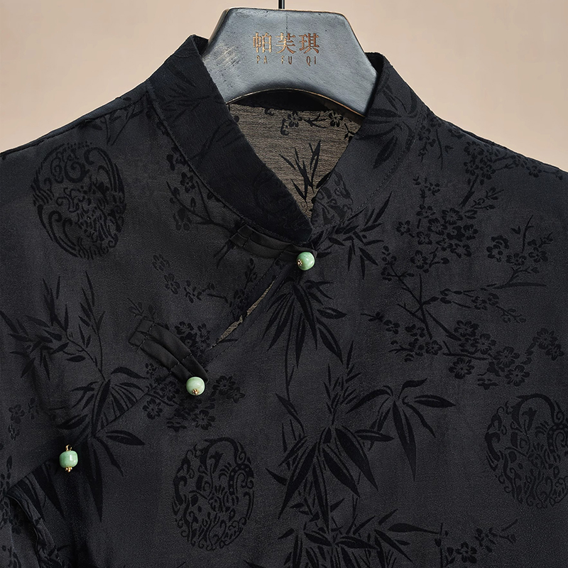 Retro Thin Shirt New Chinese S - Shirt Camp Collar のレビューと価格