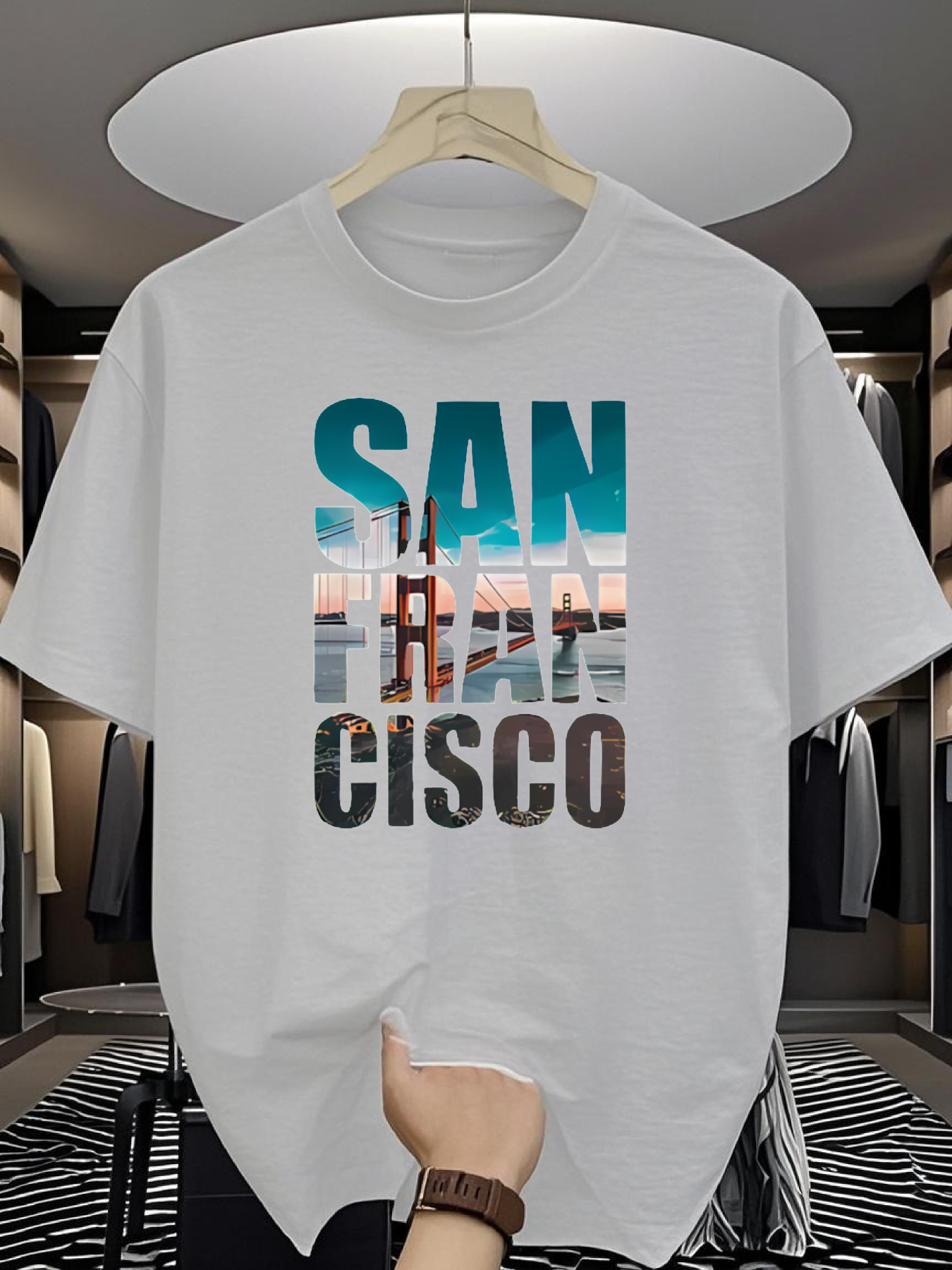 Men's SAN FRAN CISCO Graphic T - Tee Graphic Print のレビューと価格