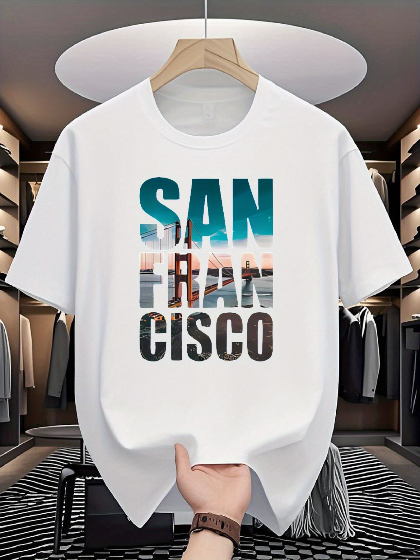 Men's SAN FRAN CISCO Graphic T - Tee Graphic Print のレビューと価格