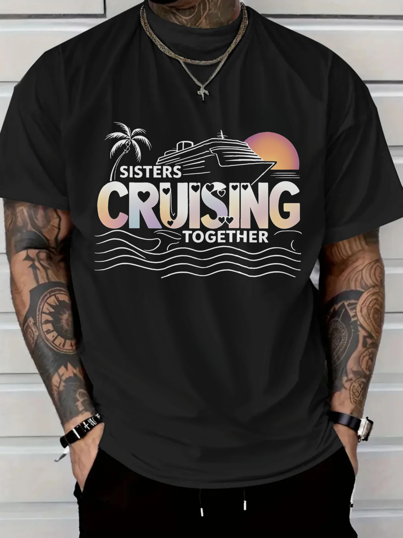 Men's Vacation T-Shirt Sisters - Tee Graphic Print のレビューと価格