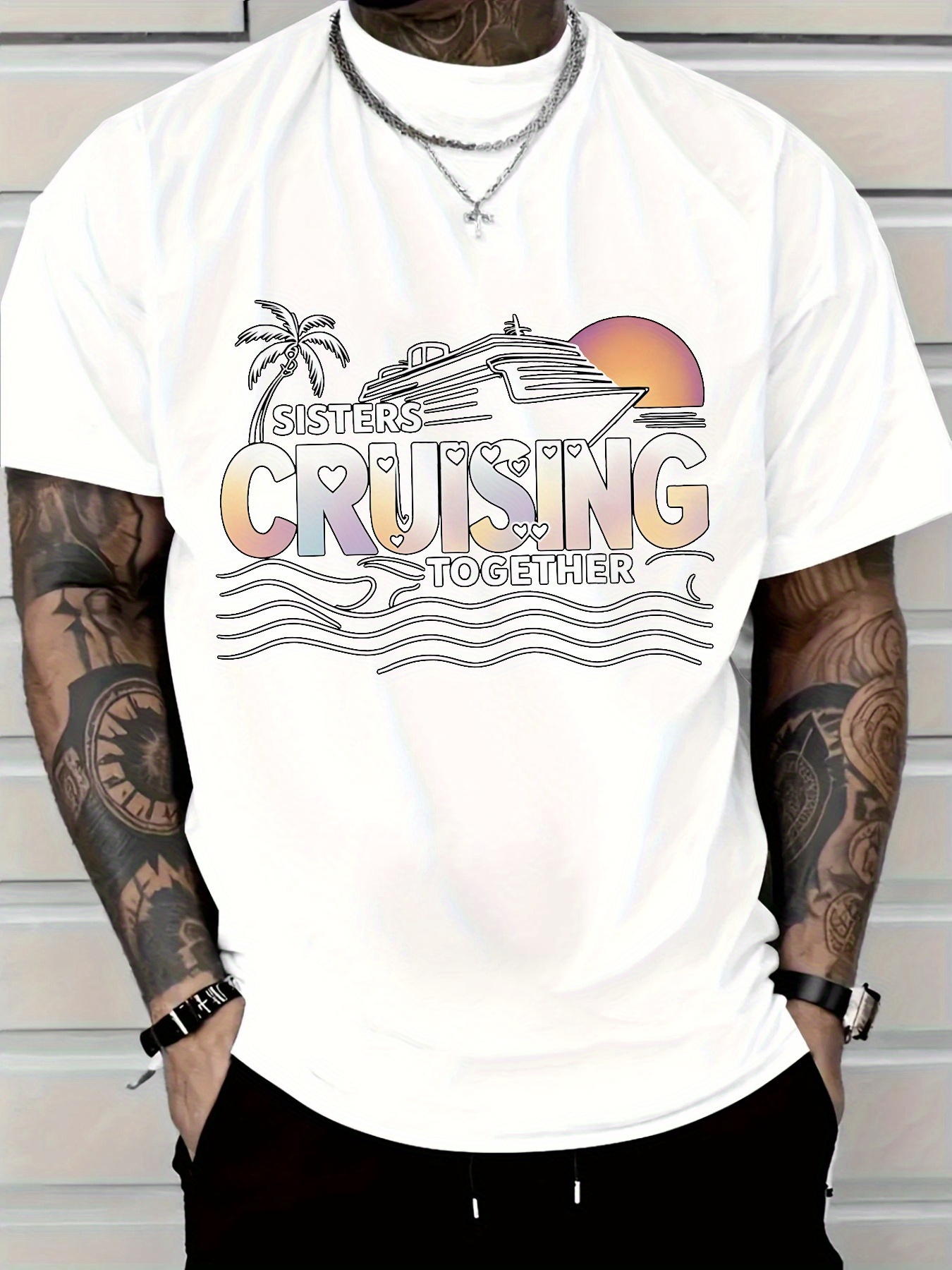 Men's Vacation T-Shirt Sisters - Tee Graphic Print のレビューと価格