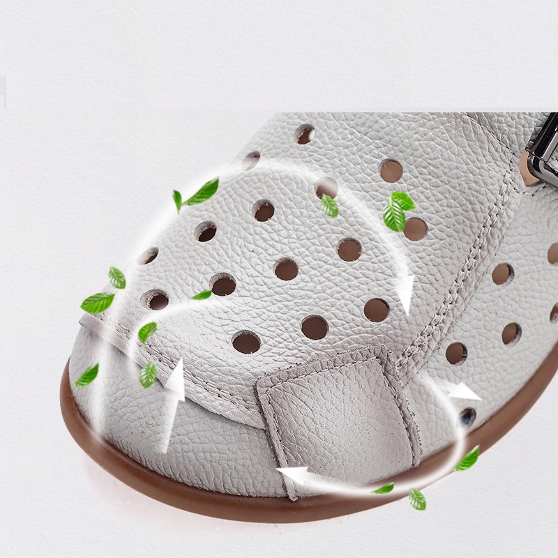 New Cow leather low heel sanda - Casual Sandal Leather のレビューと価格