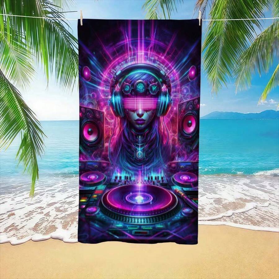 Extra Large Cyberpunk DJ Patte - Beach Towel Large のレビューと価格