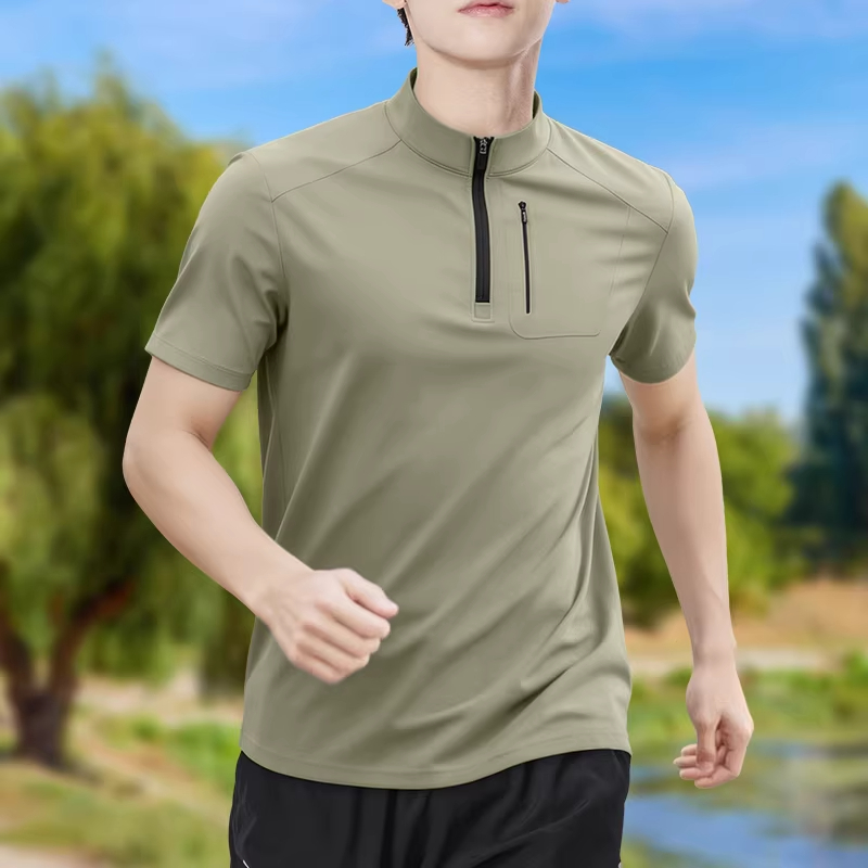 Men's Half-Zip High-Stretch Qu - Shirt Camp Collar のレビューと価格