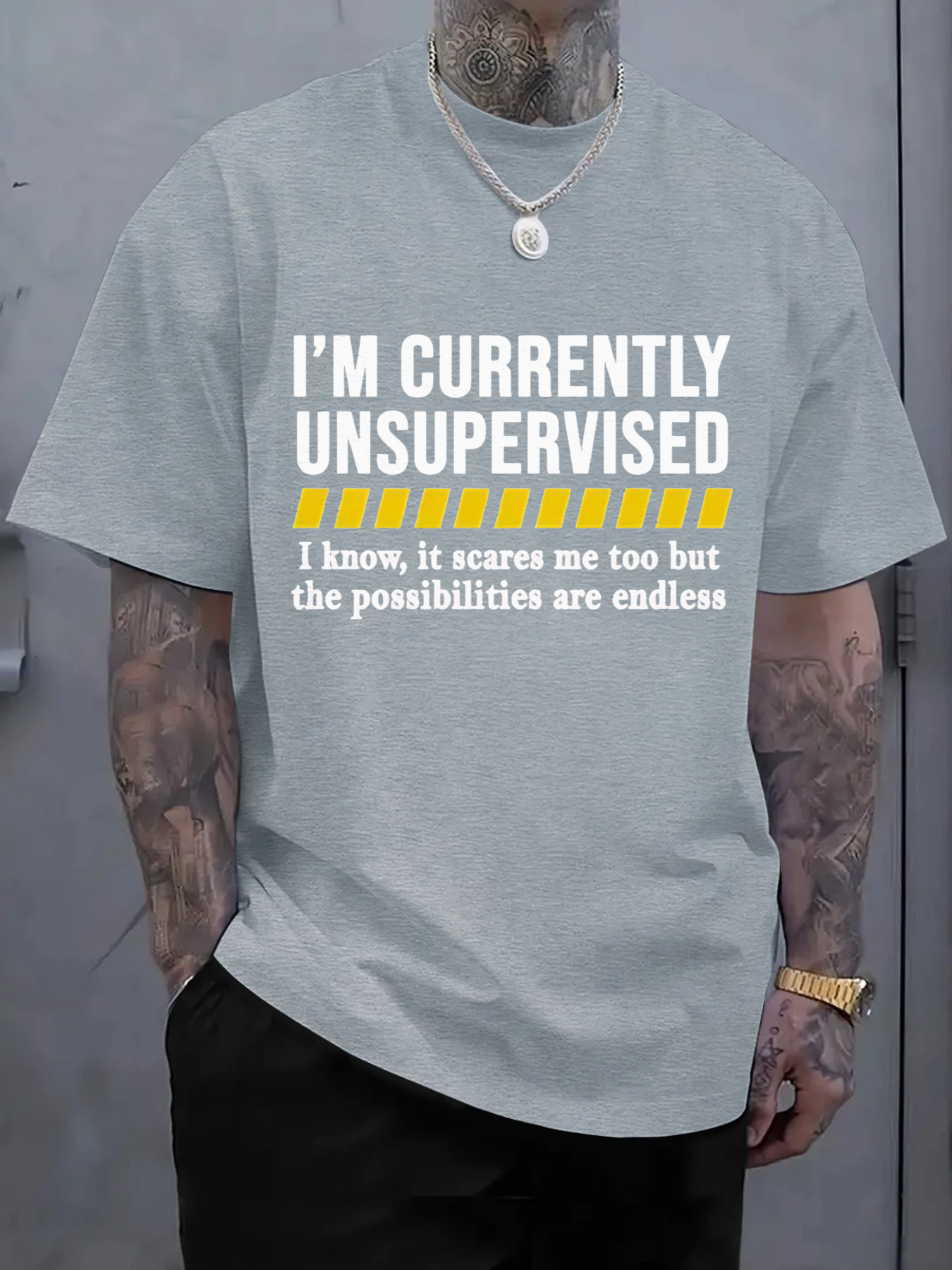 New Men's Casual Cotton T-Shir - Tee Graphic Print のレビューと価格