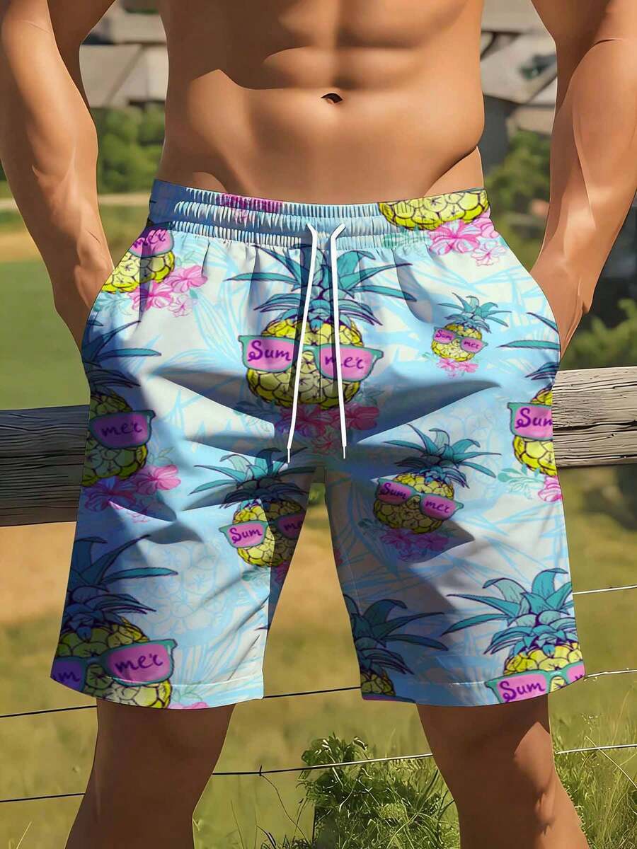 Mens Summer Pineapple Print Sw - Swim Trunk Quick Dry のレビューと価格