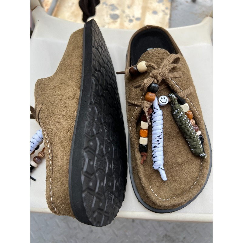 Women Men Clogs Cow Suede Leat - Flip Flop Leather Men のレビューと価格