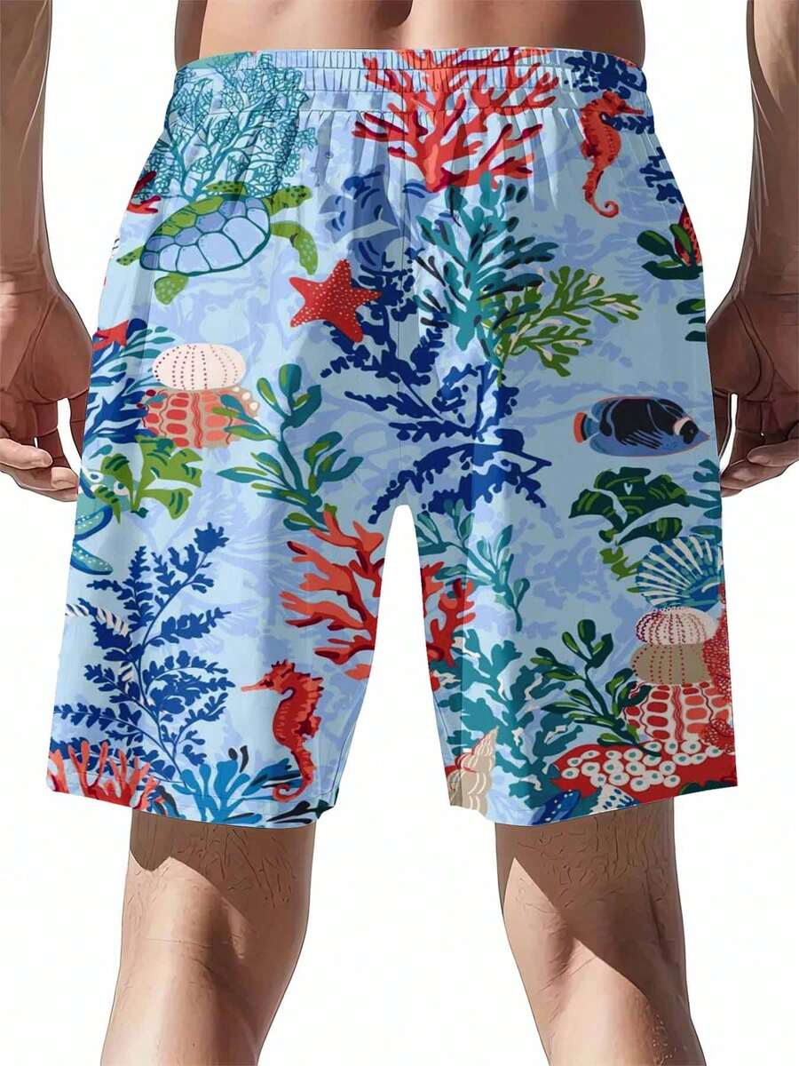 Mens Ocean Life Print Swim Tru - Swim Trunk Quick Dry のレビューと価格
