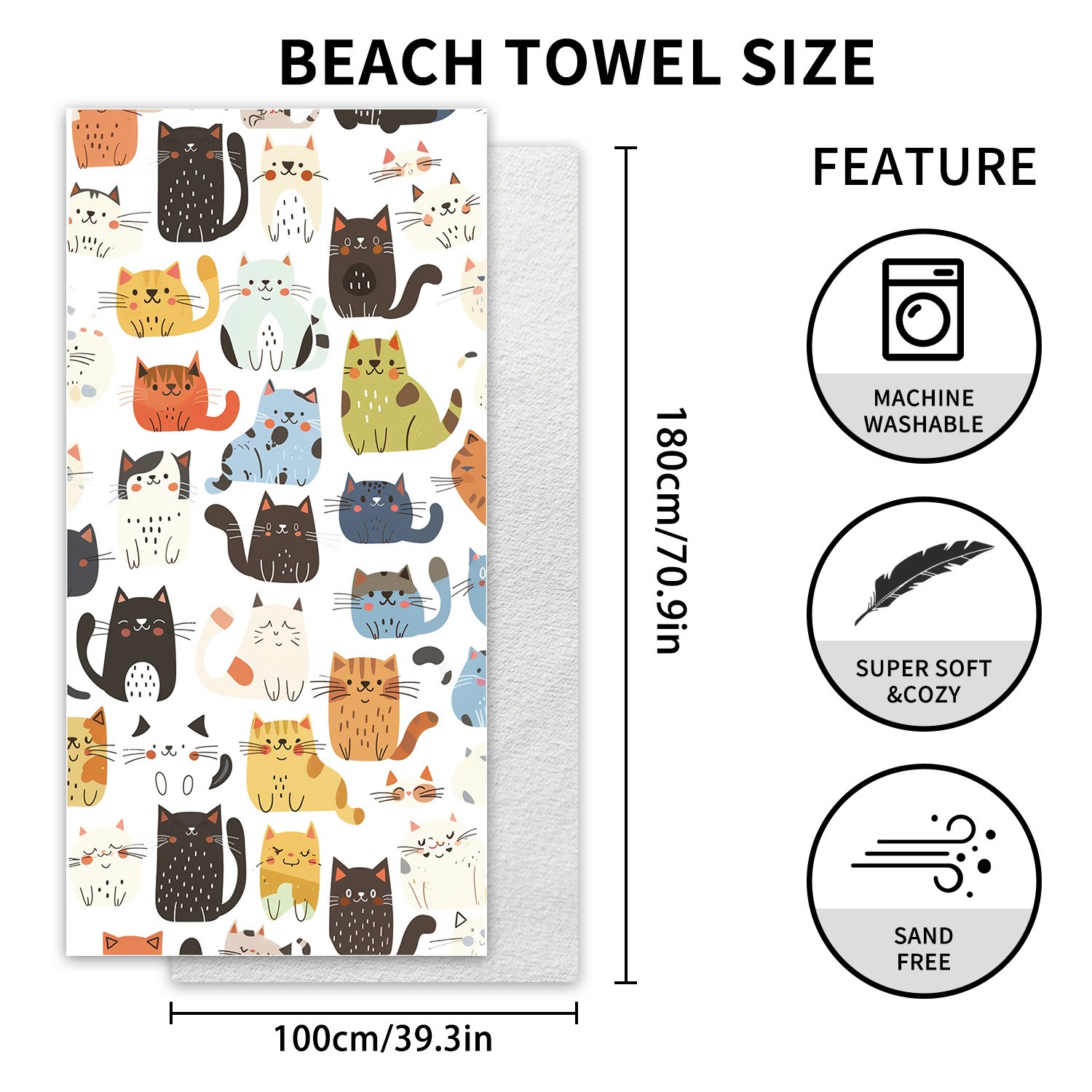 1PC Large Size Beach Blanket M - Beach Towel Large のレビューと価格