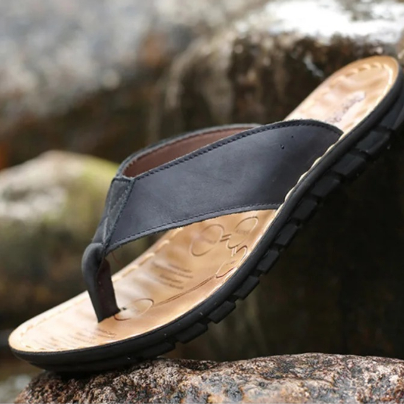 Roma Retro Man Slipper Solid C - Flip Flop Leather Men のレビューと価格