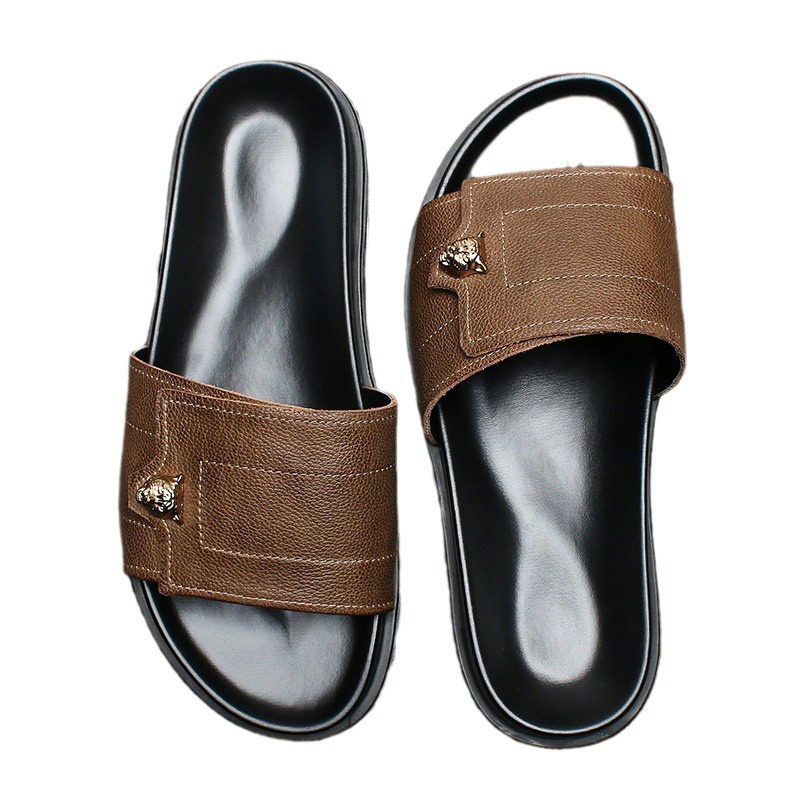 2025 New Genuine Leather Slipp - Flip Flop Leather Men のレビューと価格