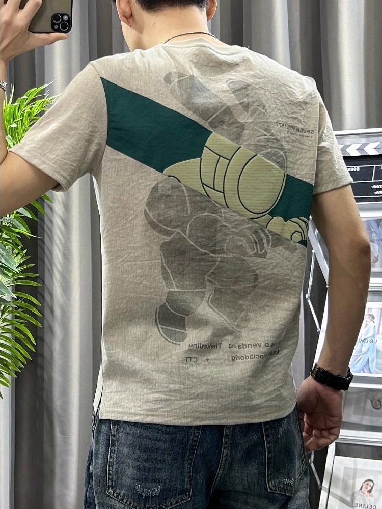 Male Tees Shirts White Linen T - Short Linen Drawstring のレビューと価格