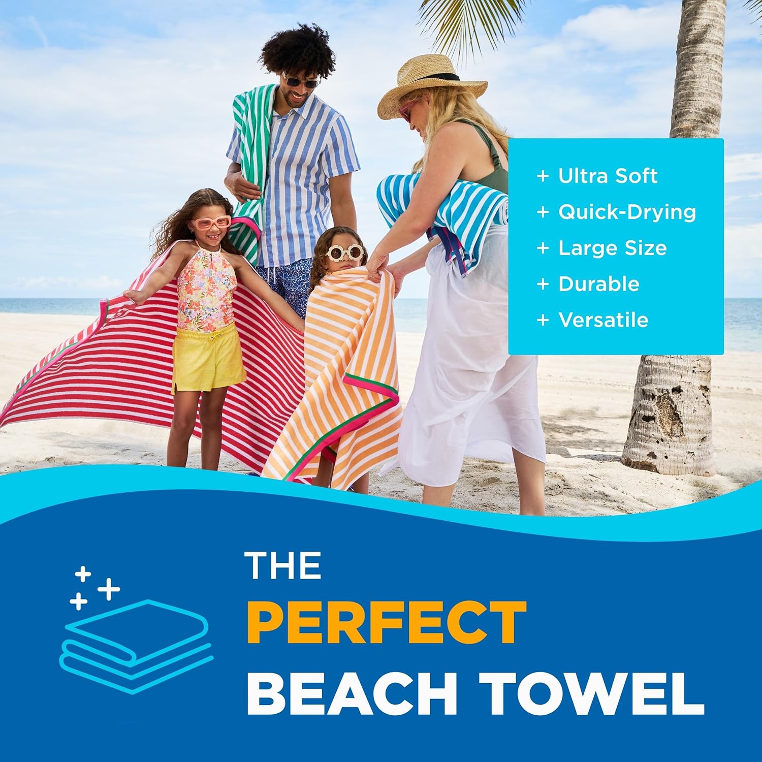 Colorful Racing Striped Beach  - Beach Towel Large のレビューと価格
