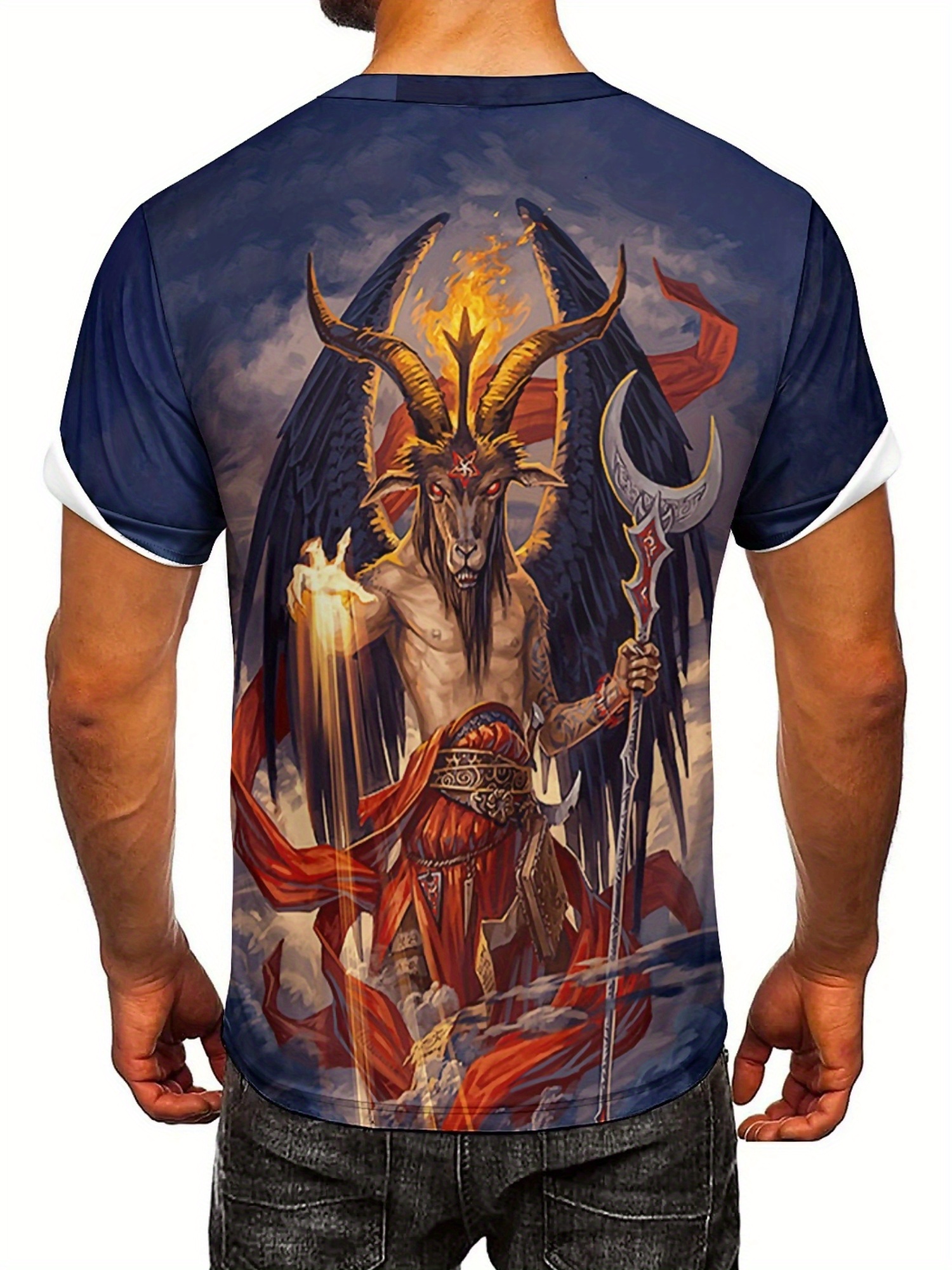 Men's 3D Demon Print T-Shirt | - Tee Graphic Print のレビューと価格