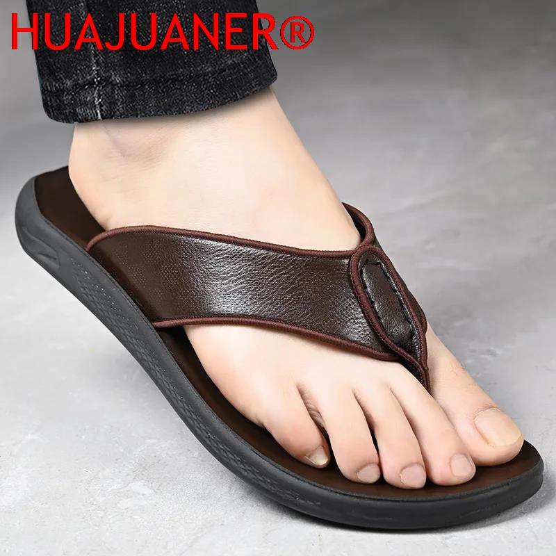 Casual Outdoor Men's Sandals S - Flip Flop Leather Men のレビューと価格