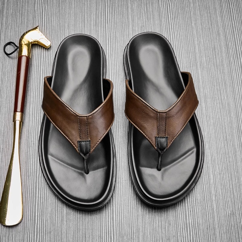 2026 Summer New Mens Genuine L - Flip Flop Leather Men のレビューと価格