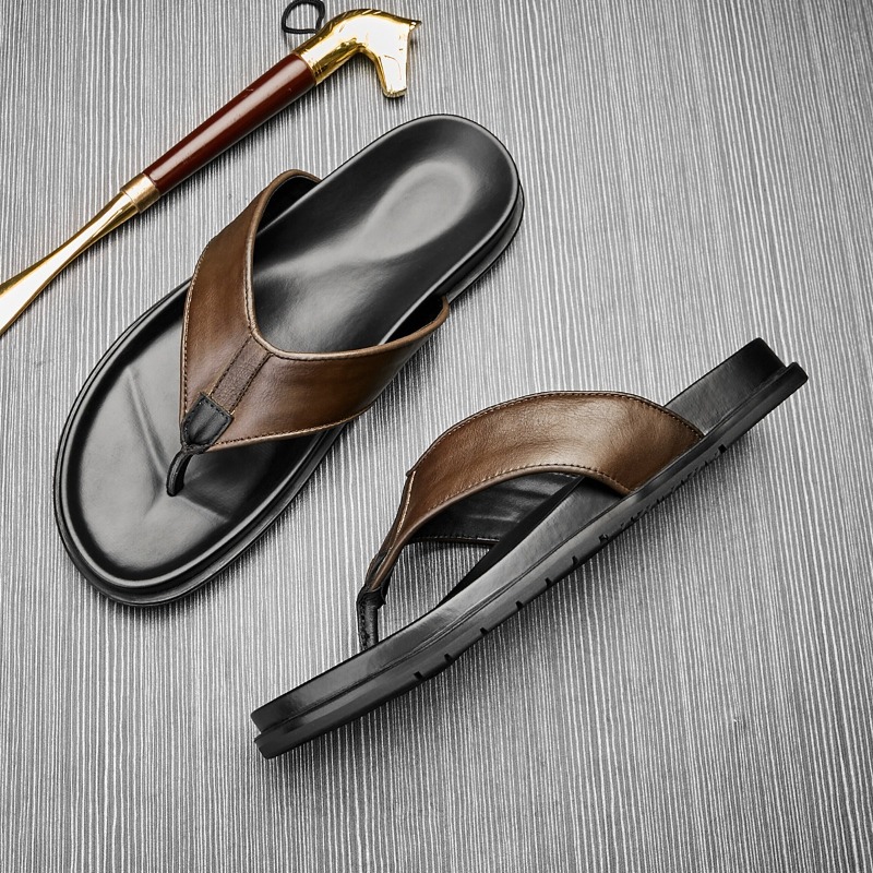 2026 Summer New Mens Genuine L - Flip Flop Leather Men のレビューと価格