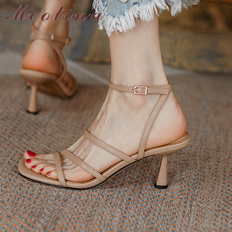 Meotina Sandals Women Shoes Sq - Casual Sandal Leather のレビューと価格